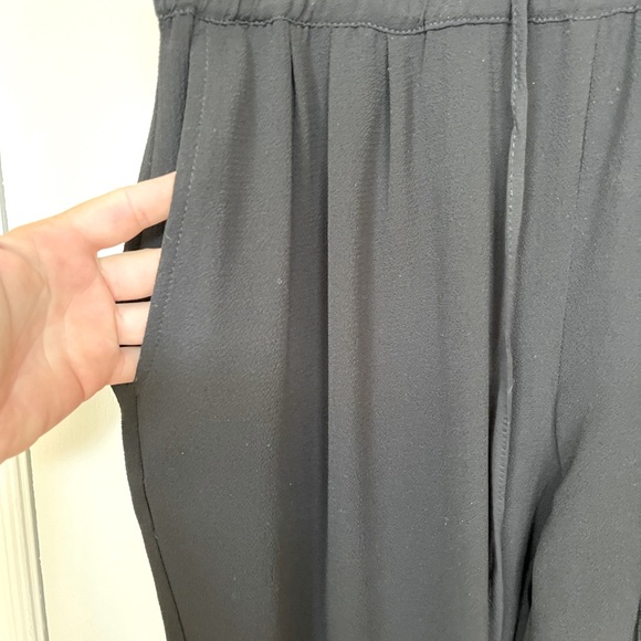 Zara tapered leg flowy pants-elastic waistband with drawstring-black-size M US - Picture 10 of 11